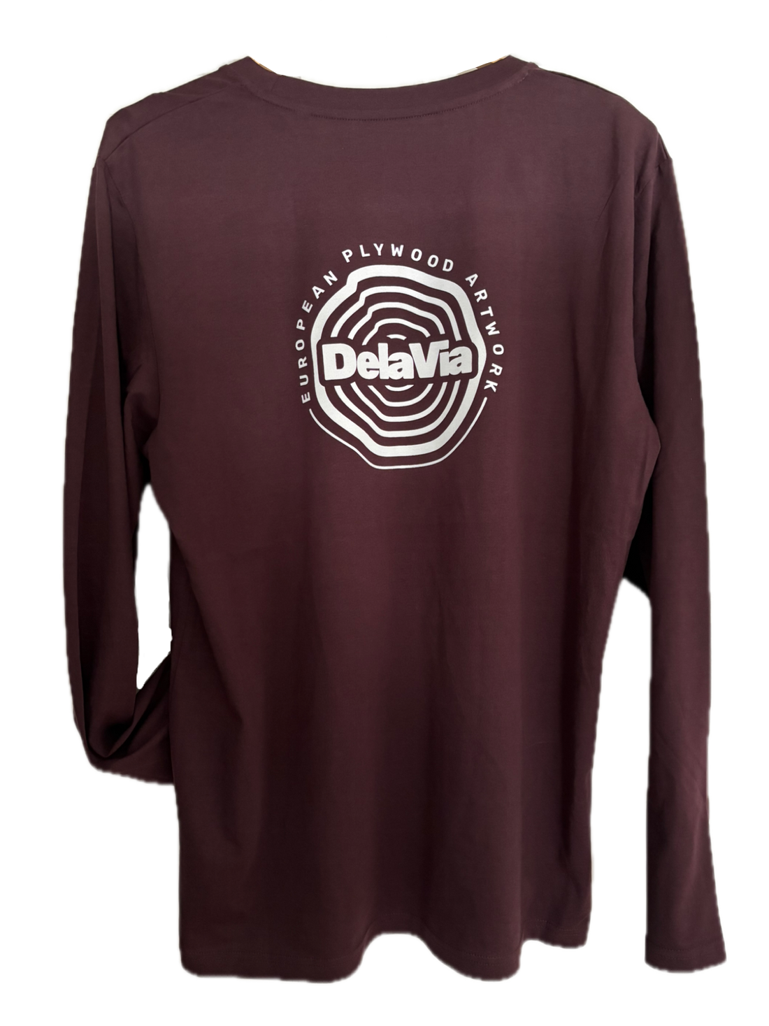 DelaVia Patch Logo Longsleeve back red-brown