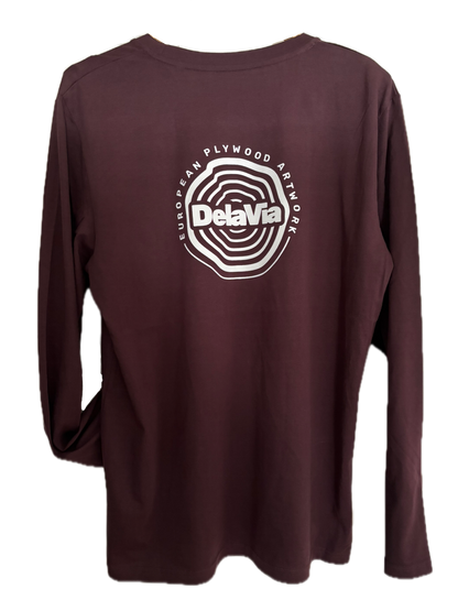 DelaVia Patch Logo Longsleeve back red-brown