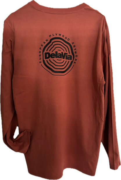 DelaVia Patch Logo Longsleeve back rust red