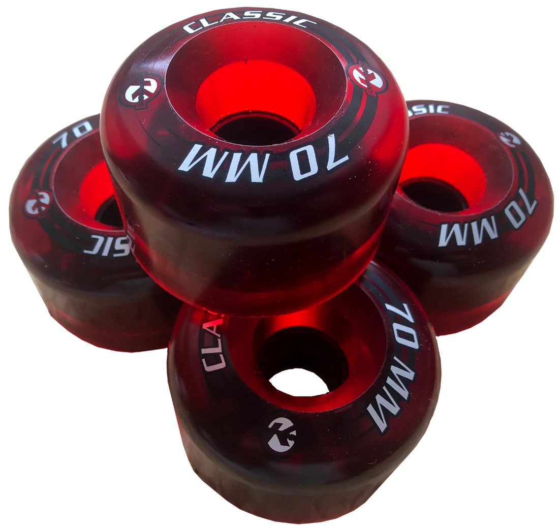 Kryptonics Classic red 70mm wheels 78a